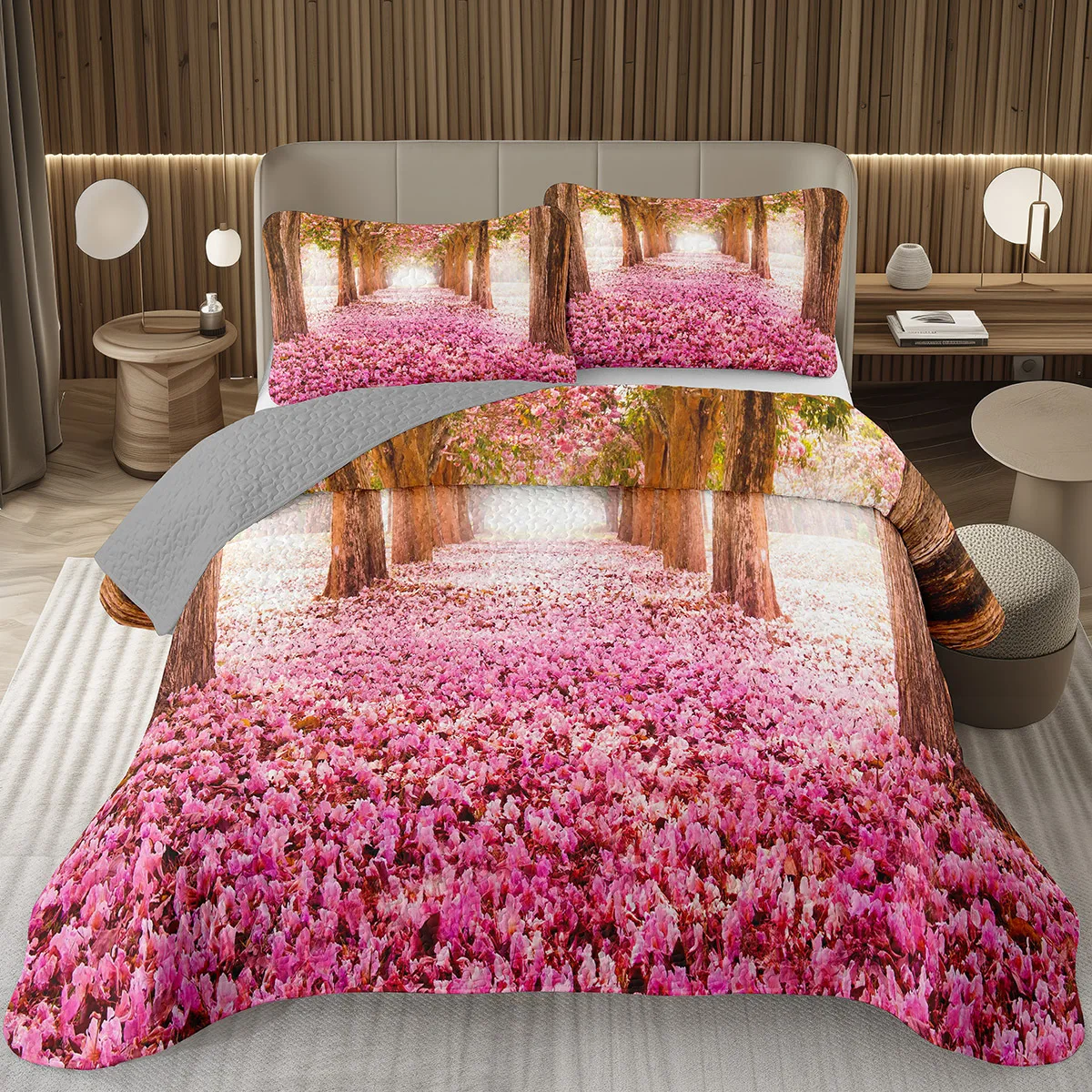 Romantic Floral Bedspread Set for Girls Teen Botanical Coverlet Twin Garden Flower Quilt Set Reversible Grey Quilted Bedding Set
Romantic Floral Bedspread Set for Girls Teen Botanical Coverlet Twin Garden Flower Quilt Set Reversible Grey Quilted Bedding Set