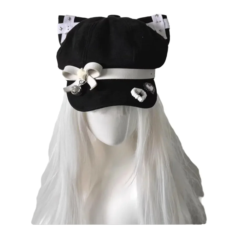 Милый и крутой берет с кошачьими ушками, кожаный галстук-бабочка в стиле панк, бейсболка, восьмиугольная шляпа с пиксельным сердцем
Милый и крутой берет с кошачьими ушками, кожаный галстук-бабочка в стиле панк, бейсболка, восьмиугольная шляпа с пиксельным сердцем