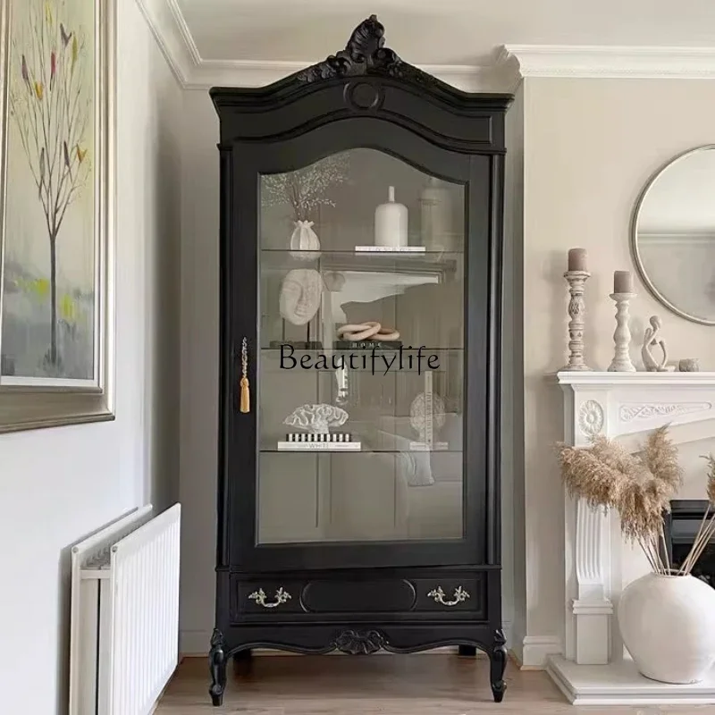 12-*Nordic French solid wood carving flower wine cabinet storage classical light luxury high-end tempered glass
12-*Nordic French solid wood carving flower wine cabinet storage classical light luxury high-end tempered glass