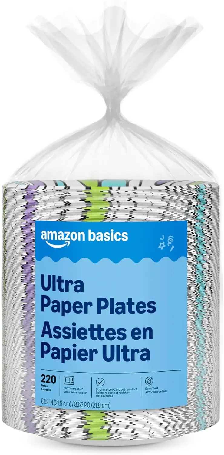 Disposable Paper Plates, 8.62 Inch, 880 Count, Extra Strong, Soak Proof & Cut Resistant for Parties and Everyday Meals
Disposable Paper Plates, 8.62 Inch, 880 Count, Extra Strong, Soak Proof & Cut Resistant for Parties and Everyday Meals