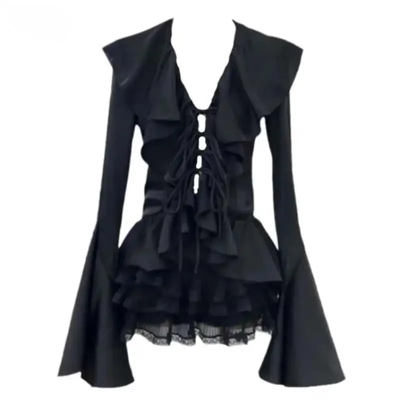 Solid Color 2 Piece Set Women Long Sleeve Lace Up Ruffle Neck Satin Shirt 2026 Trendy Pleated Cake Skirt Female P7KW
Solid Color 2 Piece Set Women Long Sleeve Lace Up Ruffle Neck Satin Shirt 2026 Trendy Pleated Cake Skirt Female P7KW