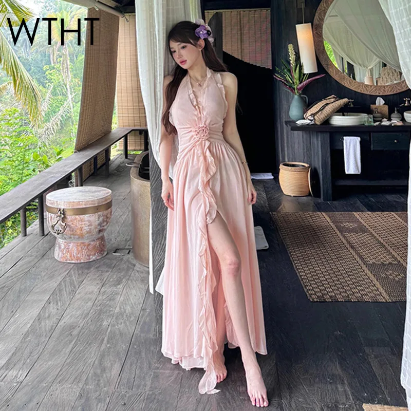 WTHT Новое модное женское пляжное платье с открытой спиной и лямкой на шее, лето 2021, модные платья нестандартной формы без рукавов, женские 1LS1400
WTHT Новое модное женское пляжное платье с открытой спиной и лямкой на шее, лето 2021, модные платья нестандартной формы без рукавов, женские 1LS1400