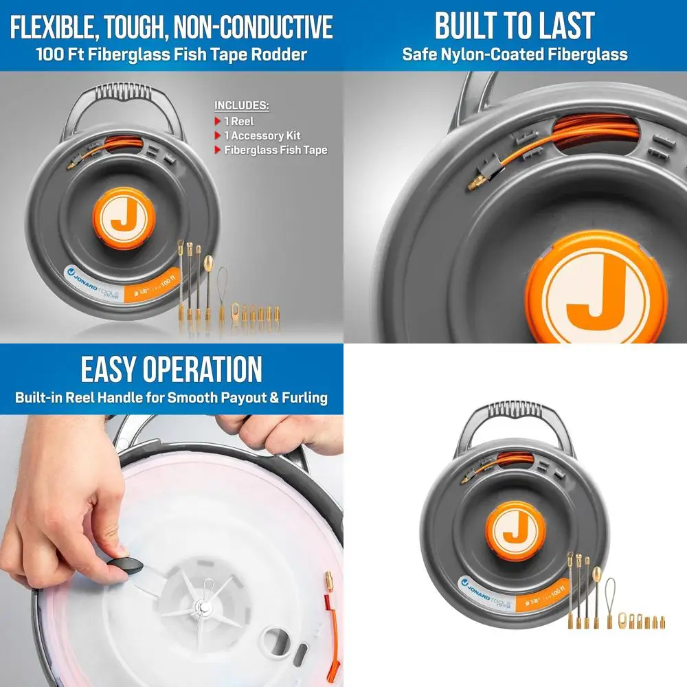 Fiberglass Tape Rodder for Pushing and Pulling Fiber Optic and Electrical Cables
Fiberglass Tape Rodder for Pushing and Pulling Fiber Optic and Electrical Cables