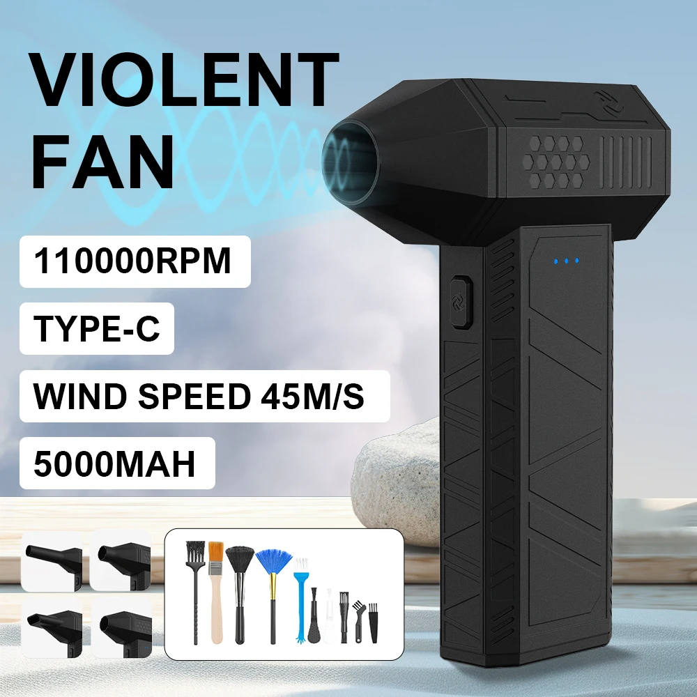 Mini Turbo Jet Fan Electric Air Duster with 3 Gear Adjustable 110000RPM Wind Speed 45m/s Air Blower Car Computer Cleaning Tools
Mini Turbo Jet Fan Electric Air Duster with 3 Gear Adjustable 110000RPM Wind Speed 45m/s Air Blower Car Computer Cleaning Tools