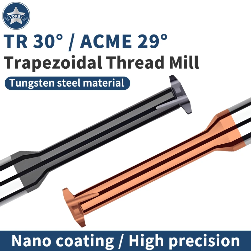 VOKET TAP TR 50° ACME 29° Trapezoidal Thread Milling Cutter CNC Machine Solid TR8-30 ACME1/4 5/16 3/8 7/16 1/2 5/8 3/4 7/8
VOKET TAP TR 50° ACME 29° Trapezoidal Thread Milling Cutter CNC Machine Solid TR8-30 ACME1/4 5/16 3/8 7/16 1/2 5/8 3/4 7/8