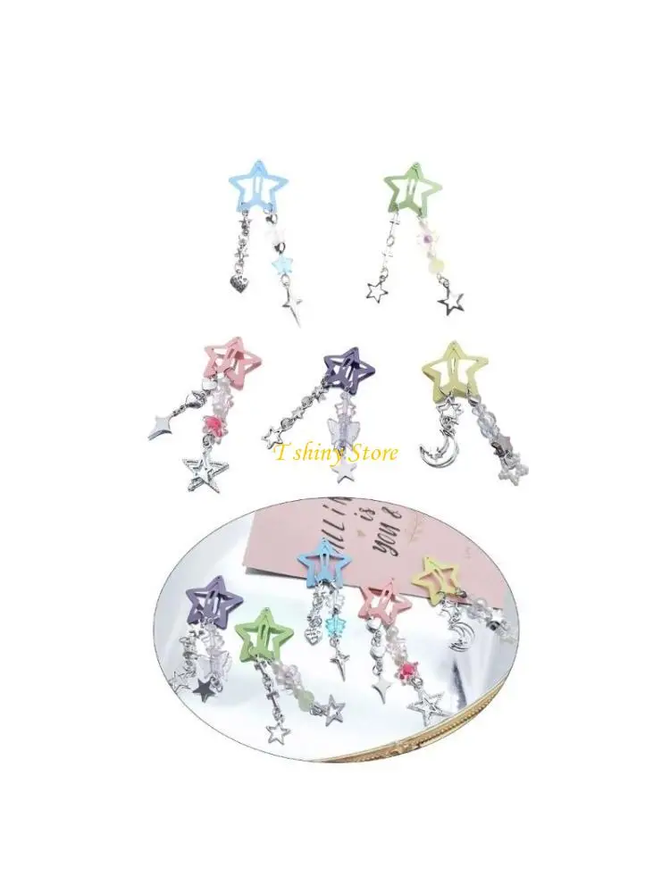 N58F Fashion Star Hair Clip Hairpin for Women Girl Sweet Moon Star Fringe Clip
N58F Fashion Star Hair Clip Hairpin for Women Girl Sweet Moon Star Fringe Clip