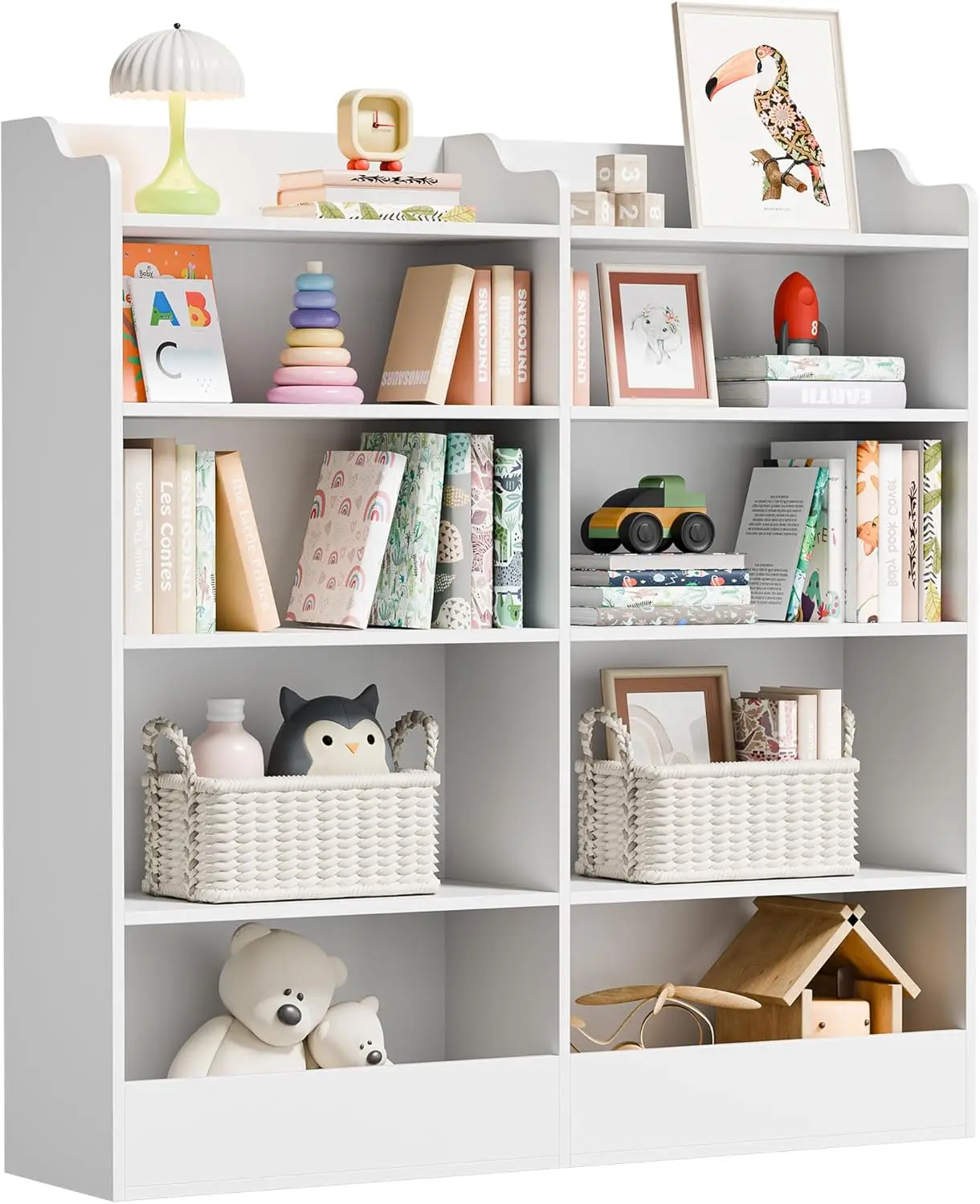 5 Tier Kids Bookshelf, 10 Cube Toy Storage Organizer for Playroom, Nursery, White
5 Tier Kids Bookshelf, 10 Cube Toy Storage Organizer for Playroom, Nursery, White