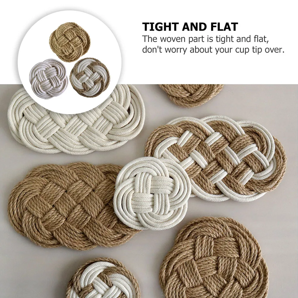 3Pcs Woven Cup Mats Decorative Table Placemats Heat Proof Coasters Protecting Tabletops Scratch Watermarks Rings Noise Reduction
3Pcs Woven Cup Mats Decorative Table Placemats Heat Proof Coasters Protecting Tabletops Scratch Watermarks Rings Noise Reduction