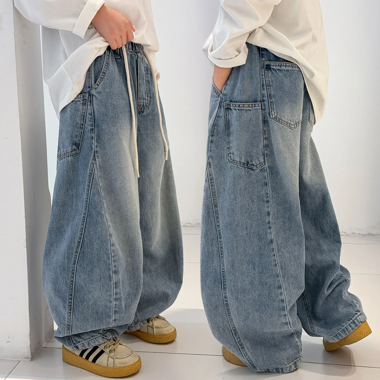 Summer Kids Stylish Loose Straight Jeans with Patchwork for Tweens Boy Relaxed Fit Denim Pants Childen Casual Washed Trousers
Summer Kids Stylish Loose Straight Jeans with Patchwork for Tweens Boy Relaxed Fit Denim Pants Childen Casual Washed Trousers