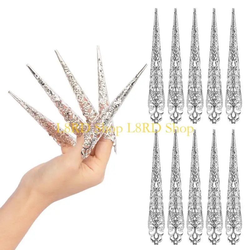 L8RD 10 Pcs Ancient Queen Fingernail Claw Rings Set Finger Tip for Protection Be
L8RD 10 Pcs Ancient Queen Fingernail Claw Rings Set Finger Tip for Protection Be