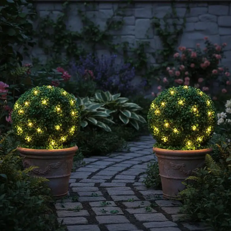 Faux Boxwood Bushes 20-Inch For Backyard Balcony Garden, Ball-Shape Design 2-Piece Set All-Season Green Foliage Decorative Artificial Greenery Trees
Faux Boxwood Bushes 20-Inch For Backyard Balcony Garden, Ball-Shape Design 2-Piece Set All-Season Green Foliage Decorative Artificial Greenery Trees