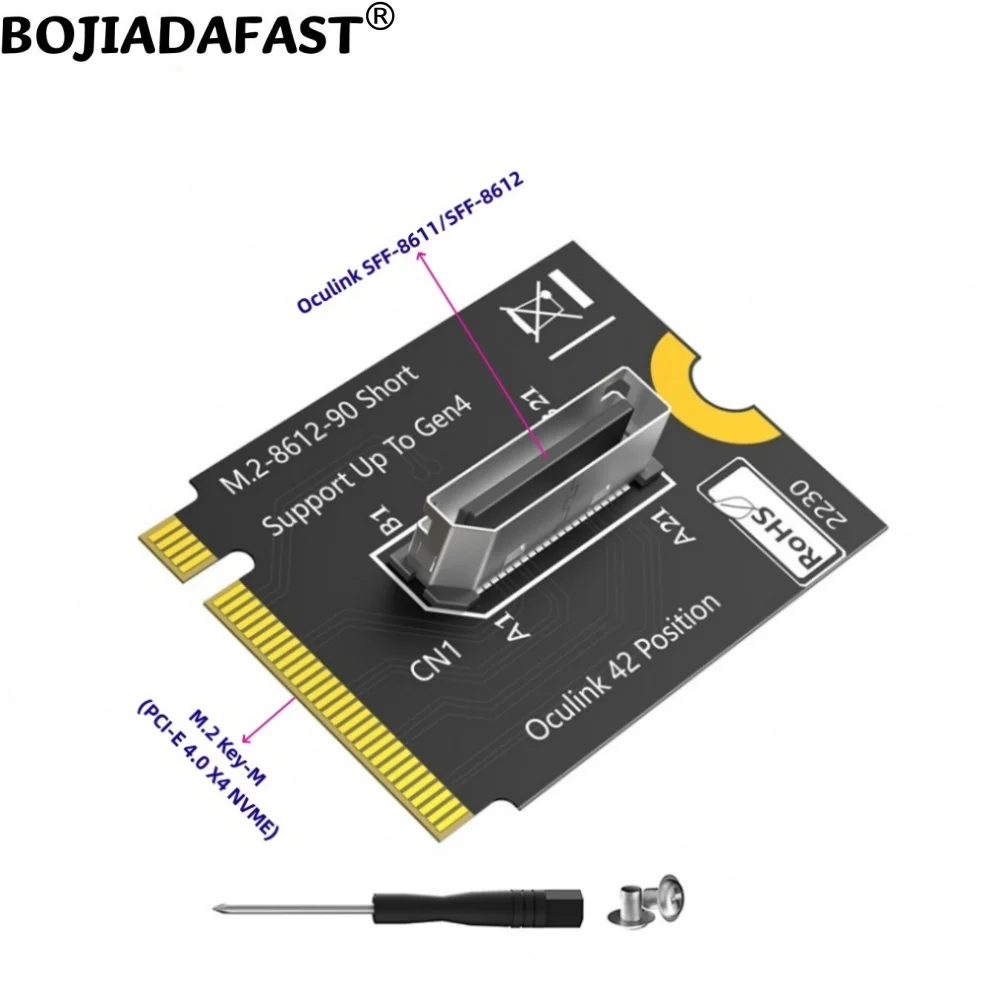 2230 NGFF M.2 PCIE 4.0 NVME Key-M Interface to Oculink SFF-8611 SFF-8612 Connector Adapter Card Short Type
2230 NGFF M.2 PCIE 4.0 NVME Key-M Interface to Oculink SFF-8611 SFF-8612 Connector Adapter Card Short Type