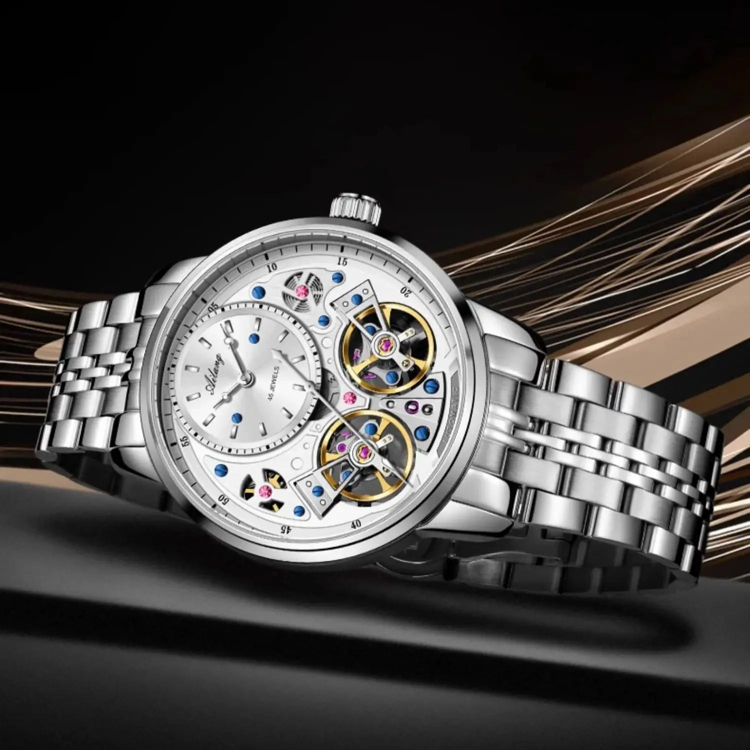 New automatic mechanical watch hollow double flywheel trend fashion light luxury business classic men's watch
New automatic mechanical watch hollow double flywheel trend fashion light luxury business classic men's watch