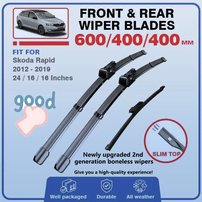 Front Rear Wiper Blades For Skoda Rapid Spaceback 2013 - 2019 NH1 Wagon Windshield Windscreen Window Car Accessories 24"+16"+16"
Front Rear Wiper Blades For Skoda Rapid Spaceback 2013 - 2019 NH1 Wagon Windshield Windscreen Window Car Accessories 24"+16"+16"