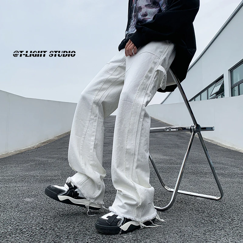 High Street Straight Men Pure White Loose Denim Trousers Neutral Streetwear Casual Wide Leg Pants Man Women Hip Hop Harem
High Street Straight Men Pure White Loose Denim Trousers Neutral Streetwear Casual Wide Leg Pants Man Women Hip Hop Harem