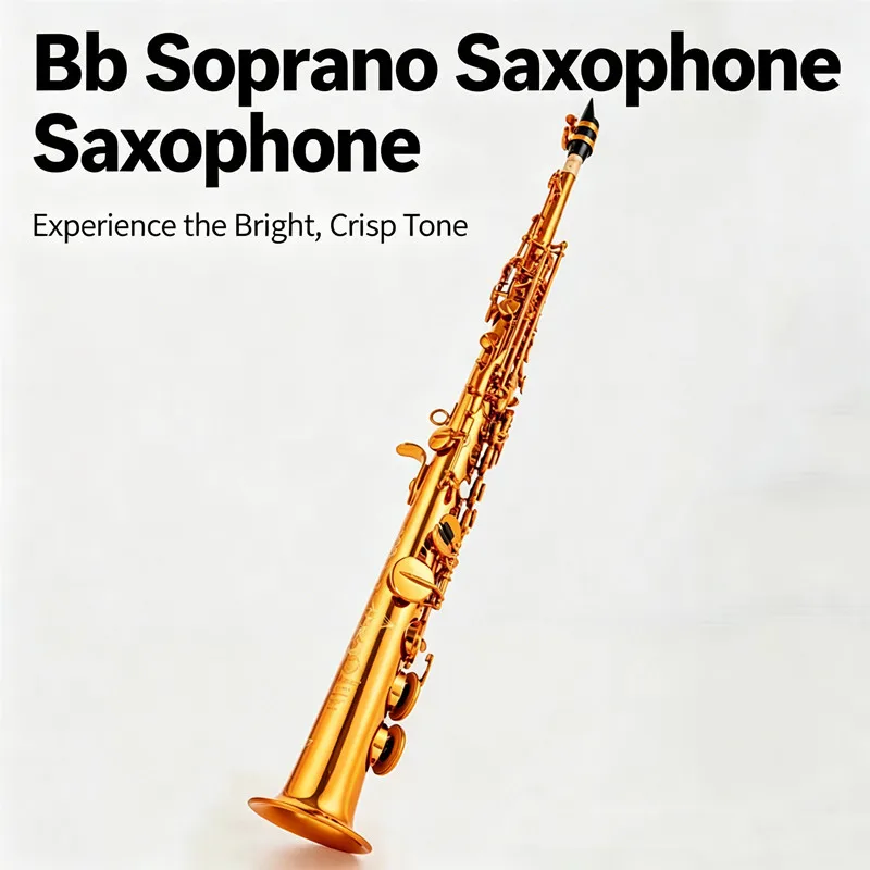 Made in France High Quality Soprano Saxophone B-flat Soprano Sax Mouthpiece Reeds Neck Coffee color
Made in France High Quality Soprano Saxophone B-flat Soprano Sax Mouthpiece Reeds Neck Coffee color