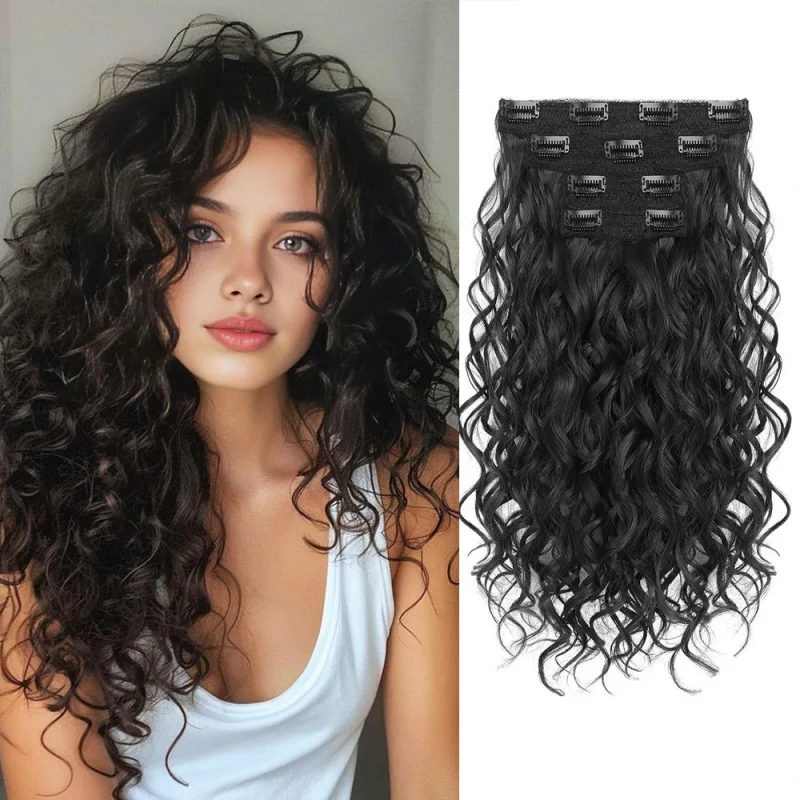 European and American 4-piece fluffy short wig for women, volume enhancer, natural simulated water ripple curly hair extens
European and American 4-piece fluffy short wig for women, volume enhancer, natural simulated water ripple curly hair extens