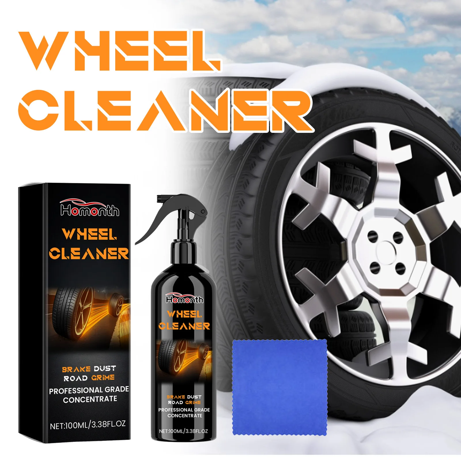 Wheel & Tire Cleaner Kit - Powerful Rim Cleaning Spray for Stubborn Dirt & Brake Dust, Safe for Alloy & Painted Wheels (1 Set)
Wheel & Tire Cleaner Kit - Powerful Rim Cleaning Spray for Stubborn Dirt & Brake Dust, Safe for Alloy & Painted Wheels (1 Set)