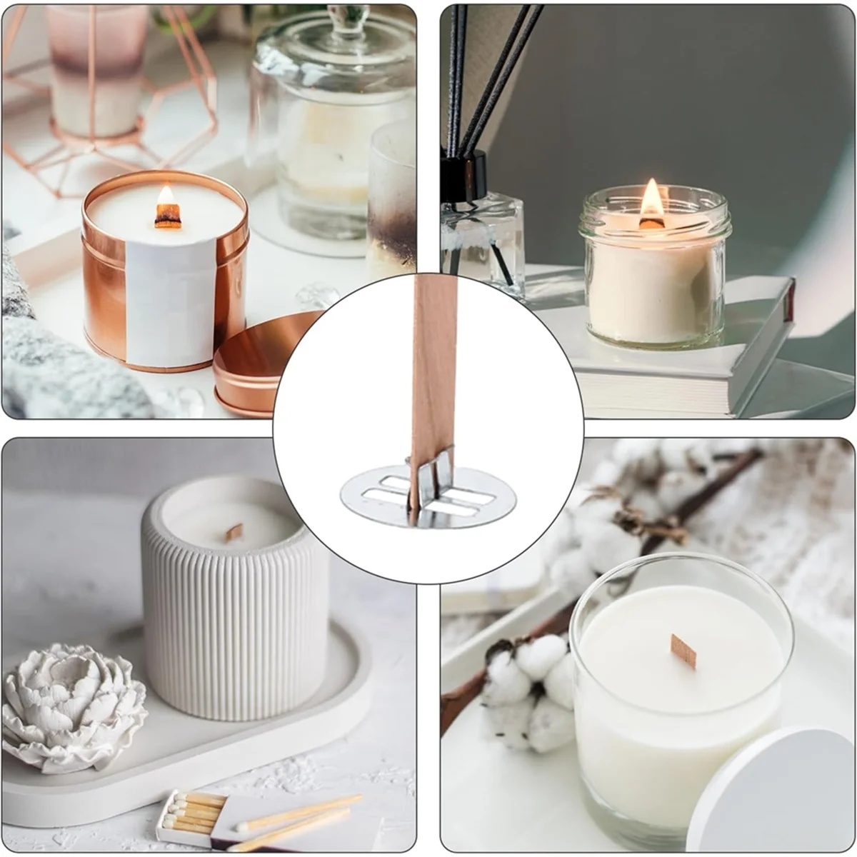 A83Z 100 шт. утолщенные деревянные фитили для изготовления свечей с триммером для фитиля, естественно бездымные фитили для свечей для длительного действия B
A83Z 100 шт. утолщенные деревянные фитили для изготовления свечей с триммером для фитиля, естественно бездымные фитили для свечей для длительного действия B