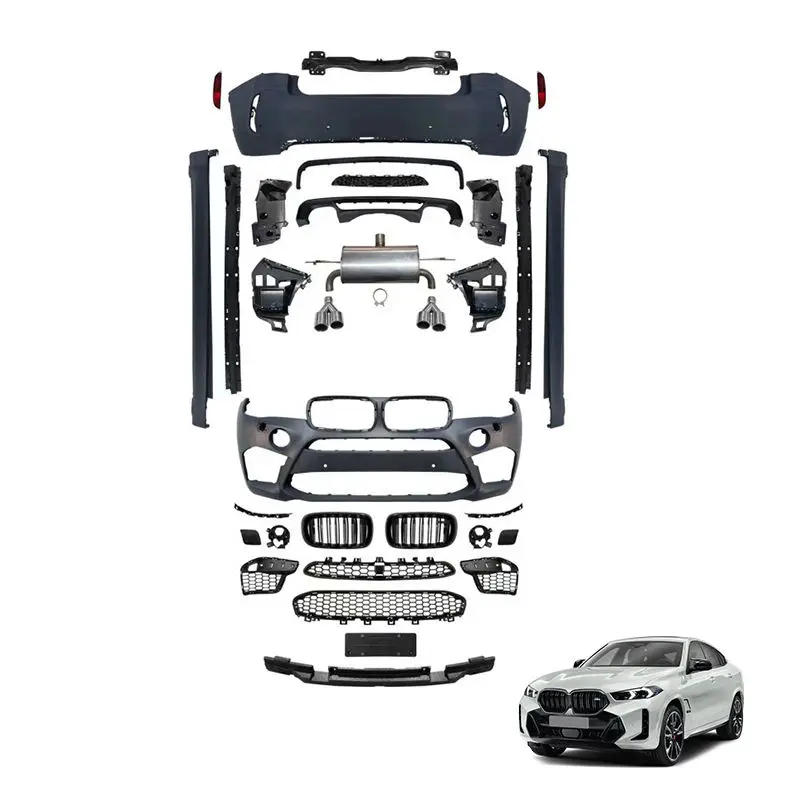 BR Modification Club Conversion Upgrade X6M Surround Kit Front Bumper Rear Bumper Assembly Side Skirts Centre Grille Body Kit Fo
BR Modification Club Conversion Upgrade X6M Surround Kit Front Bumper Rear Bumper Assembly Side Skirts Centre Grille Body Kit Fo