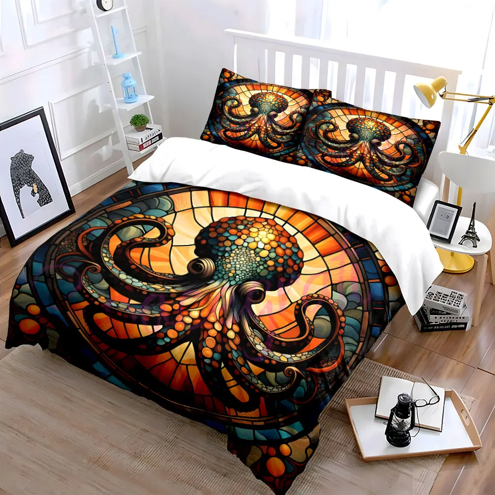 "Stained Glass Octopus Trio Set" Exquisite three-piece bedding set gift for kids and adults
"Stained Glass Octopus Trio Set" Exquisite three-piece bedding set gift for kids and adults