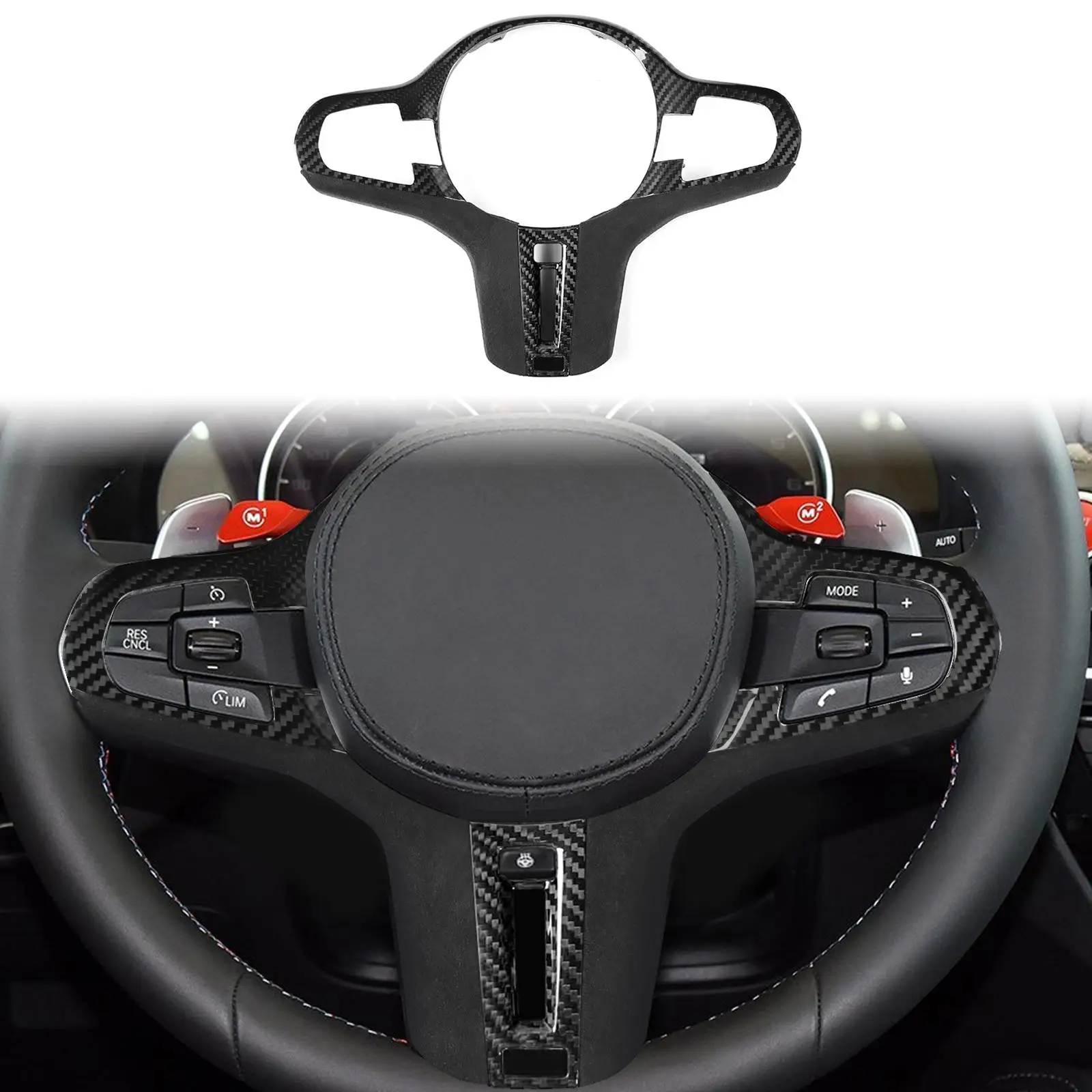Steering Wheel Cover Interior Accessories Replaces Premium Decoration Protective Sticker for BMW F90 M5 x3M x4M ID6 18-19
Steering Wheel Cover Interior Accessories Replaces Premium Decoration Protective Sticker for BMW F90 M5 x3M x4M ID6 18-19