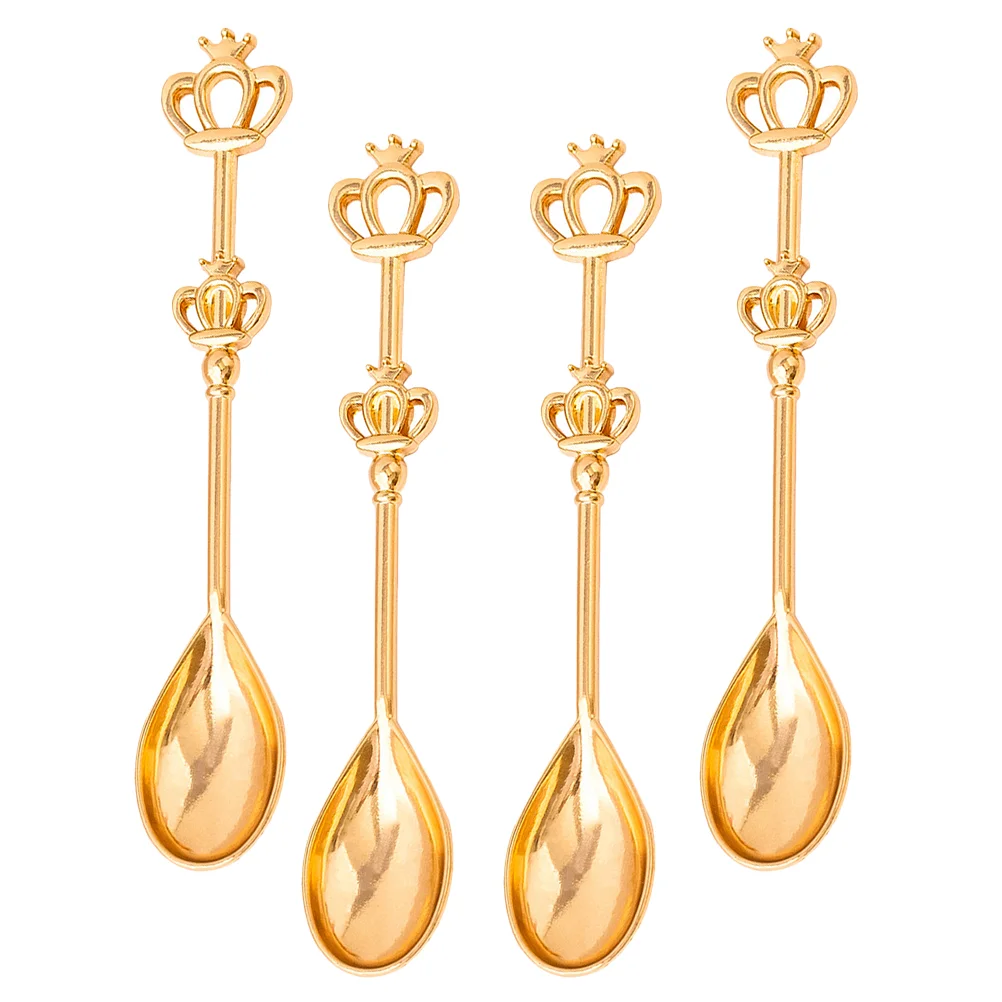 4 Pcs Edging Crown Coffee Spoon Baby Scoop Tea Spoons Stainless Steel Golden Dessert
4 Pcs Edging Crown Coffee Spoon Baby Scoop Tea Spoons Stainless Steel Golden Dessert