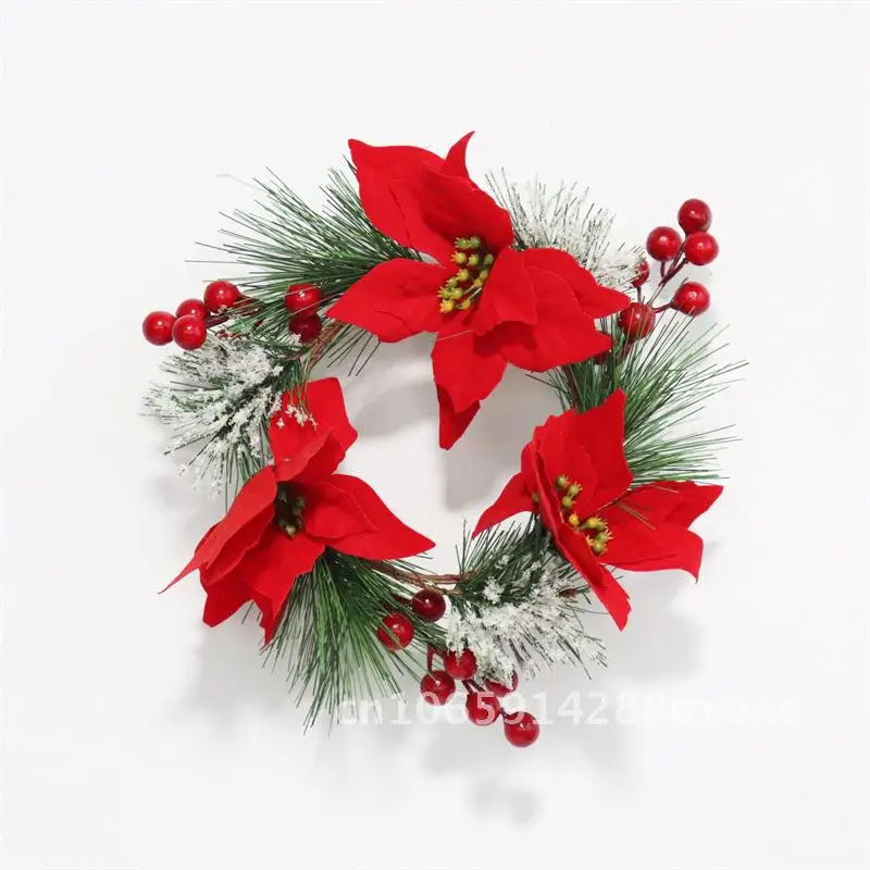 New Red Christmas Flower PVC Pine Needle Door Hanging Christmas Wreath Candle Holder Candle Ring Pendant
New Red Christmas Flower PVC Pine Needle Door Hanging Christmas Wreath Candle Holder Candle Ring Pendant