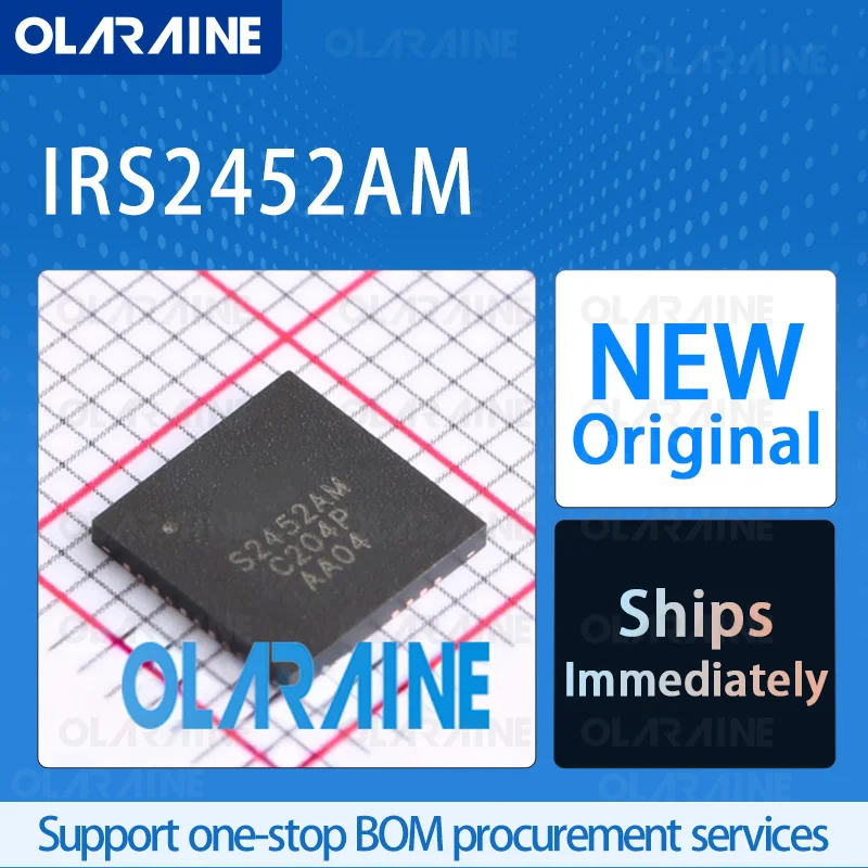 1/5/10Pcs IRS2452AM MLPQ-32 original ic chip Audio amplifiers RoHS Output power 500 W Voltage - 20 V
1/5/10Pcs IRS2452AM MLPQ-32 original ic chip Audio amplifiers RoHS Output power 500 W Voltage - 20 V