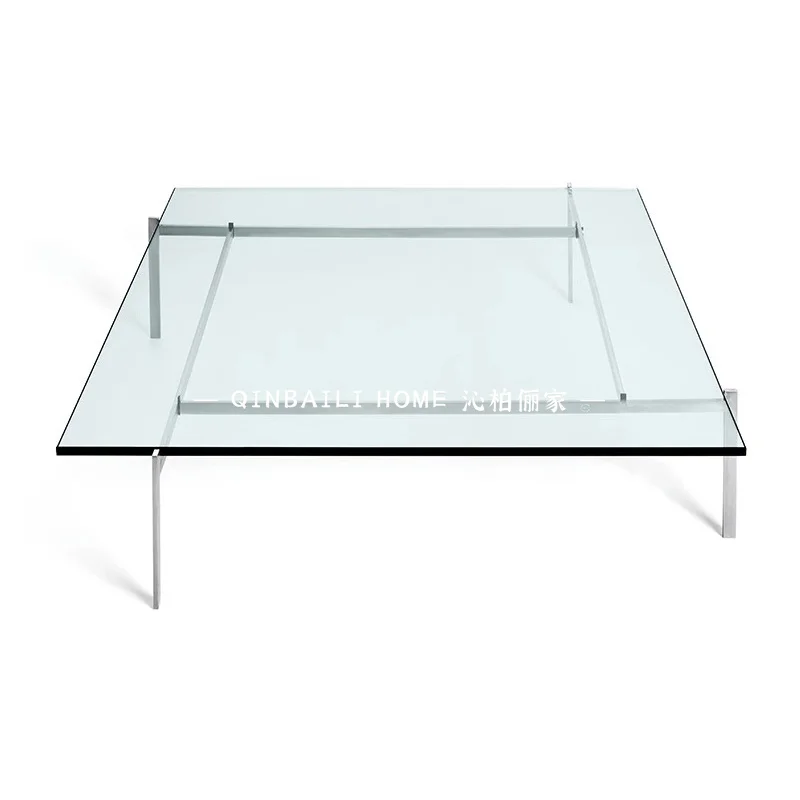 Nordic classic coffee table simple modern design tempered glass stainless steel metal
Nordic classic coffee table simple modern design tempered glass stainless steel metal