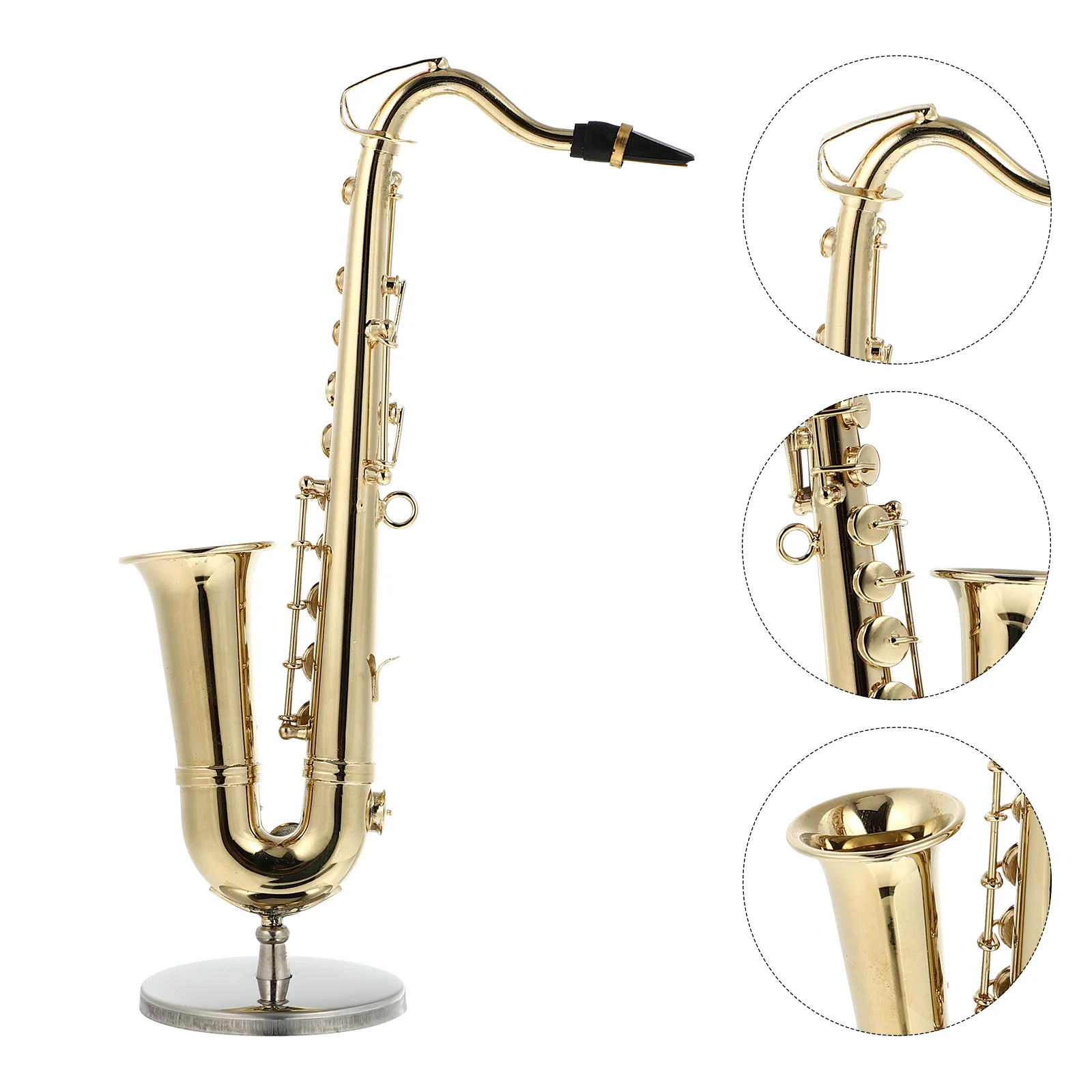 Toy Saxophone Ornament Miniature Adornment Tenor Fitting with Stand Case Statue Teaching Prop Golden Toddler
Toy Saxophone Ornament Miniature Adornment Tenor Fitting with Stand Case Statue Teaching Prop Golden Toddler