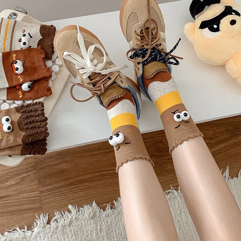 Женские носки, корейские мультяшные забавные кавайные милые удобные высококачественные хлопковые носки для девочек, милые универсальные удобные носки с 3D глазами
Женские носки, корейские мультяшные забавные кавайные милые удобные высококачественные хлопковые носки для девочек, милые универсальные удобные носки с 3D глазами