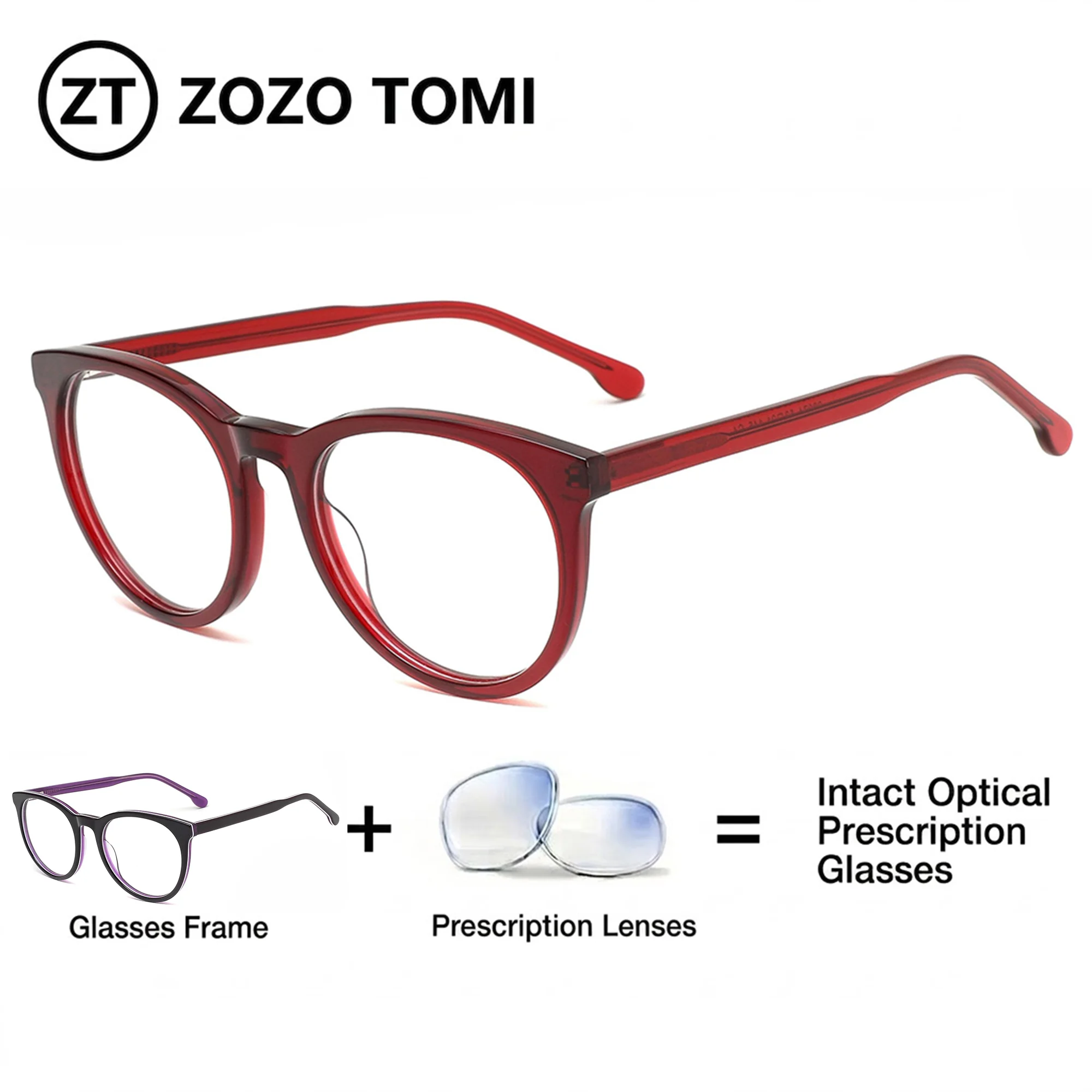 ZOZO TOMI Women‘s Retro Round Prescription Glasses Premium Acetate UV400 Photochromic Optical Sunglass Progressive Eyewear Lens
ZOZO TOMI Women‘s Retro Round Prescription Glasses Premium Acetate UV400 Photochromic Optical Sunglass Progressive Eyewear Lens