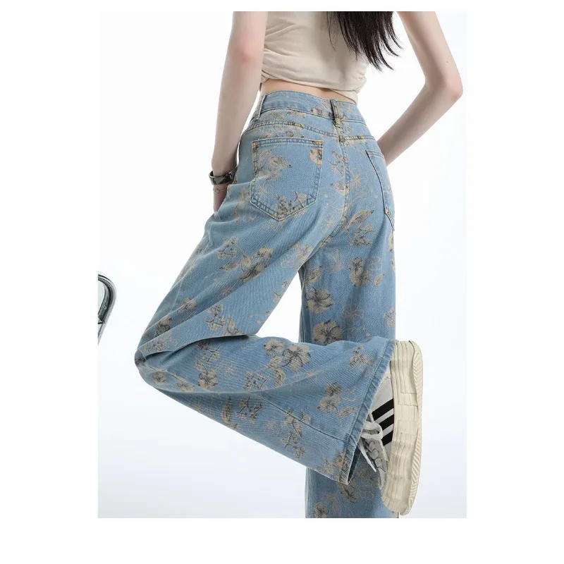 Свободные расклешенные джинсы с высокой талией и цветочным принтом, женские корейские джинсовые повседневные летние брюки Thinner Y2k
Свободные расклешенные джинсы с высокой талией и цветочным принтом, женские корейские джинсовые повседневные летние брюки Thinner Y2k