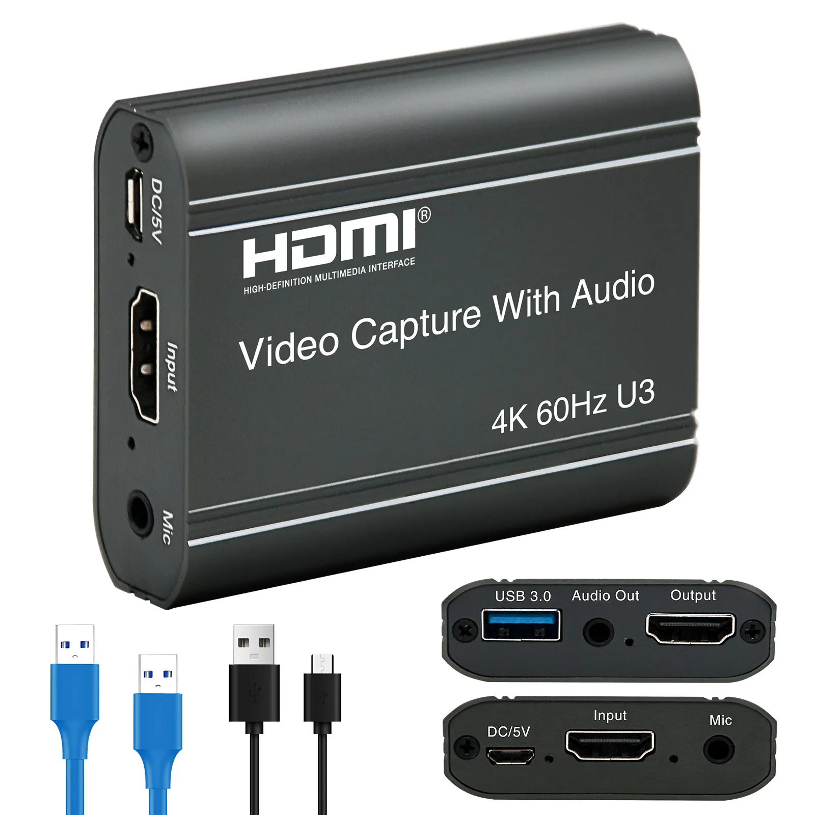 4K HDMI to USB 3.0 Video Capture Card 1080P 60FPS Game Capture Card for Streaming, Gaming, Live Broadcasting
4K HDMI to USB 3.0 Video Capture Card 1080P 60FPS Game Capture Card for Streaming, Gaming, Live Broadcasting