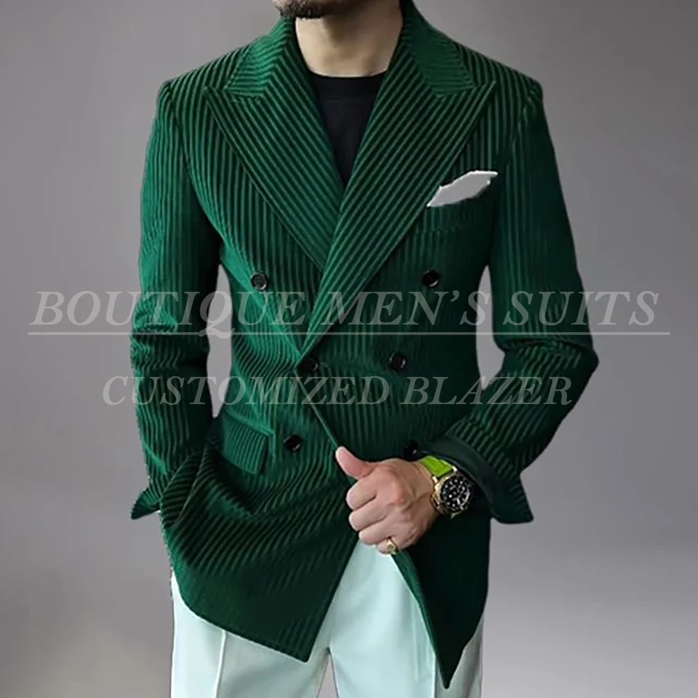 High Quality Men's Suits 2 Piece Jacket Pants Sets Formal Corduroy Double Breasted Peak Lapel Customized Party Male Clothing
High Quality Men's Suits 2 Piece Jacket Pants Sets Formal Corduroy Double Breasted Peak Lapel Customized Party Male Clothing