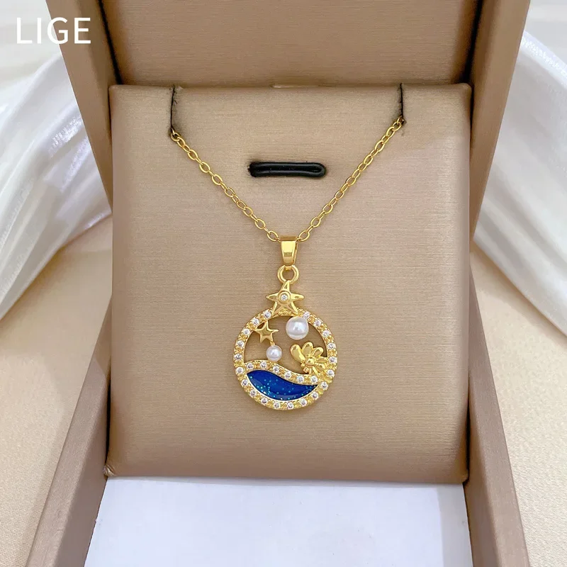 Pearl Starry Sky Ocean Zircon Pendant Luxury Temperament Gorgeous Necklace Female Versatile Collarbone Titanium Steel Chain
Pearl Starry Sky Ocean Zircon Pendant Luxury Temperament Gorgeous Necklace Female Versatile Collarbone Titanium Steel Chain