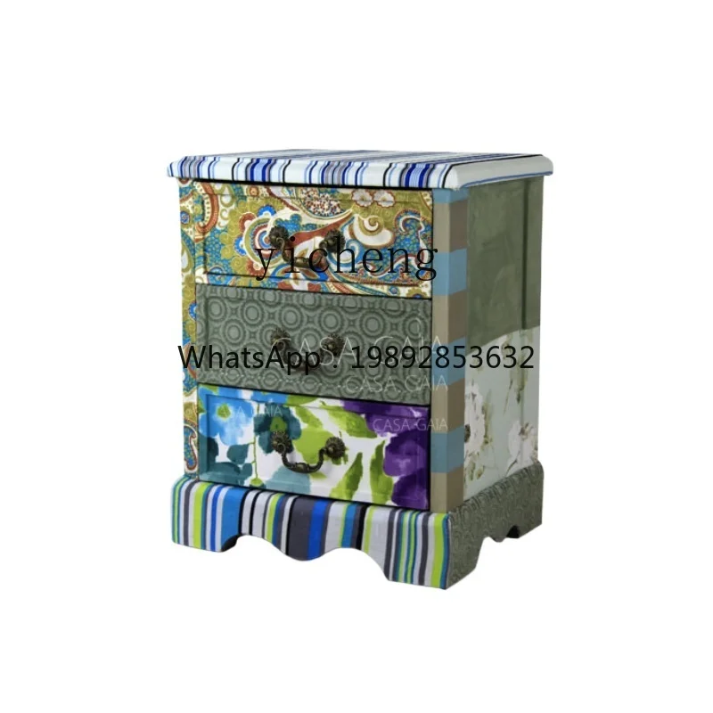 ZZ European solid wood cabinet fabric bedside table personalized patchwork drawer cabinet
ZZ European solid wood cabinet fabric bedside table personalized patchwork drawer cabinet