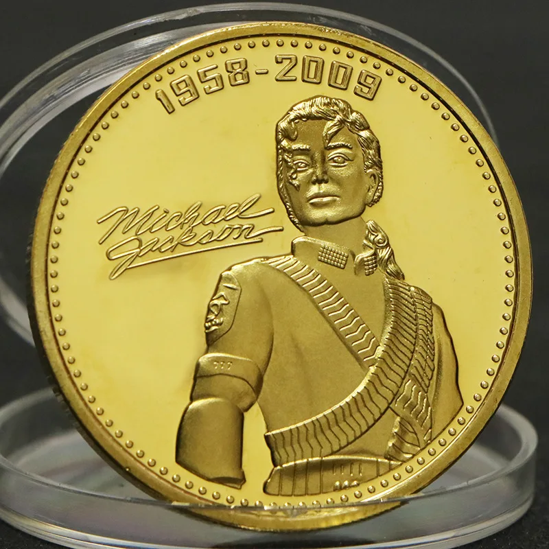 Hot Music Idol Michael Jackson Series Gilded Commemorative Coins Creative Exquisite Collect Coins Men and Women Gift
Hot Music Idol Michael Jackson Series Gilded Commemorative Coins Creative Exquisite Collect Coins Men and Women Gift