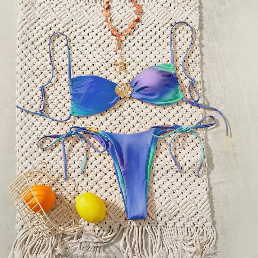 2025 Push Up Bandeau Micro Bikini Set Women's Solid Color Tie-Front Two Piece Small Chest Swimwear Summer Holiday Beach Clothes
2025 Push Up Bandeau Micro Bikini Set Women's Solid Color Tie-Front Two Piece Small Chest Swimwear Summer Holiday Beach Clothes