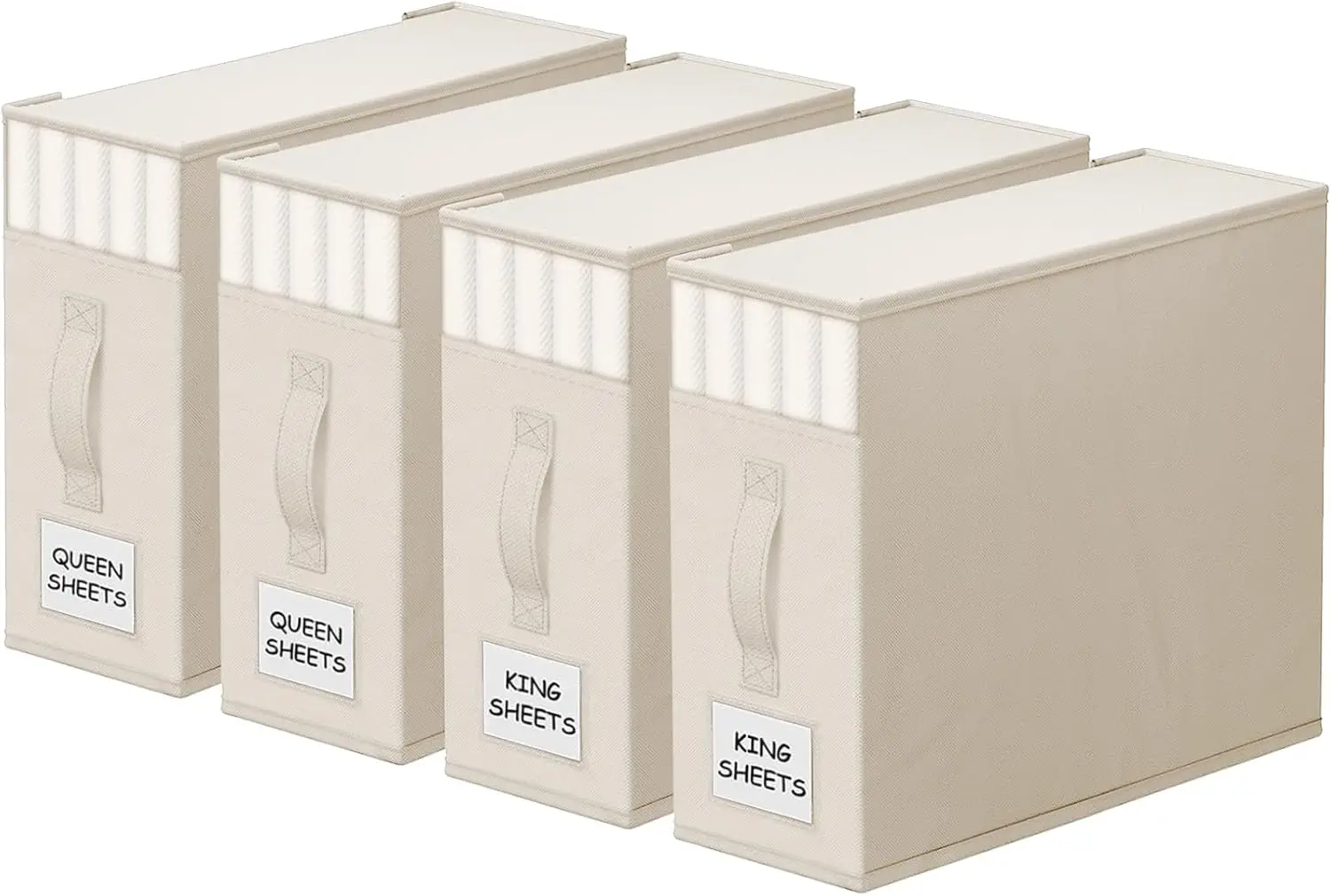 Складные органайзеры для хранения с окошком и этикетками, набор из 4 бежевых контейнеров для постельного белья и домашней организации
Складные органайзеры для хранения с окошком и этикетками, набор из 4 бежевых контейнеров для постельного белья и домашней организации