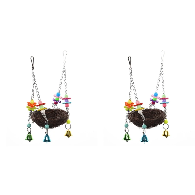 2X Handcraft Bird's Nest Toys For Birds Parrots To Play Bite Climb Bird Swing Toys
2X Handcraft Bird's Nest Toys For Birds Parrots To Play Bite Climb Bird Swing Toys