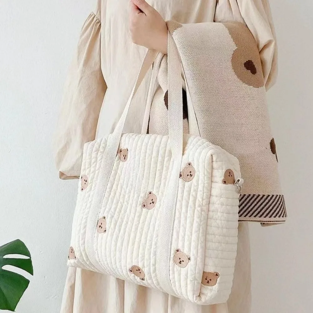Korean Style Cartoon Mummy Bag Bear Flower Baby Diaper Organizer Multi-pocket Baby Care Storage Single Shoulder Bag Maternity
Korean Style Cartoon Mummy Bag Bear Flower Baby Diaper Organizer Multi-pocket Baby Care Storage Single Shoulder Bag Maternity