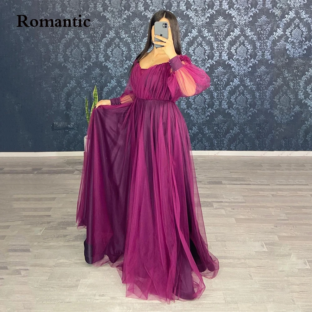 Romantic A Line Tulle Evening Dress Puff Sleeves Square Collar Floor Length Long Prom Gowns Saudi Arabia Women Dress For Party
Romantic A Line Tulle Evening Dress Puff Sleeves Square Collar Floor Length Long Prom Gowns Saudi Arabia Women Dress For Party