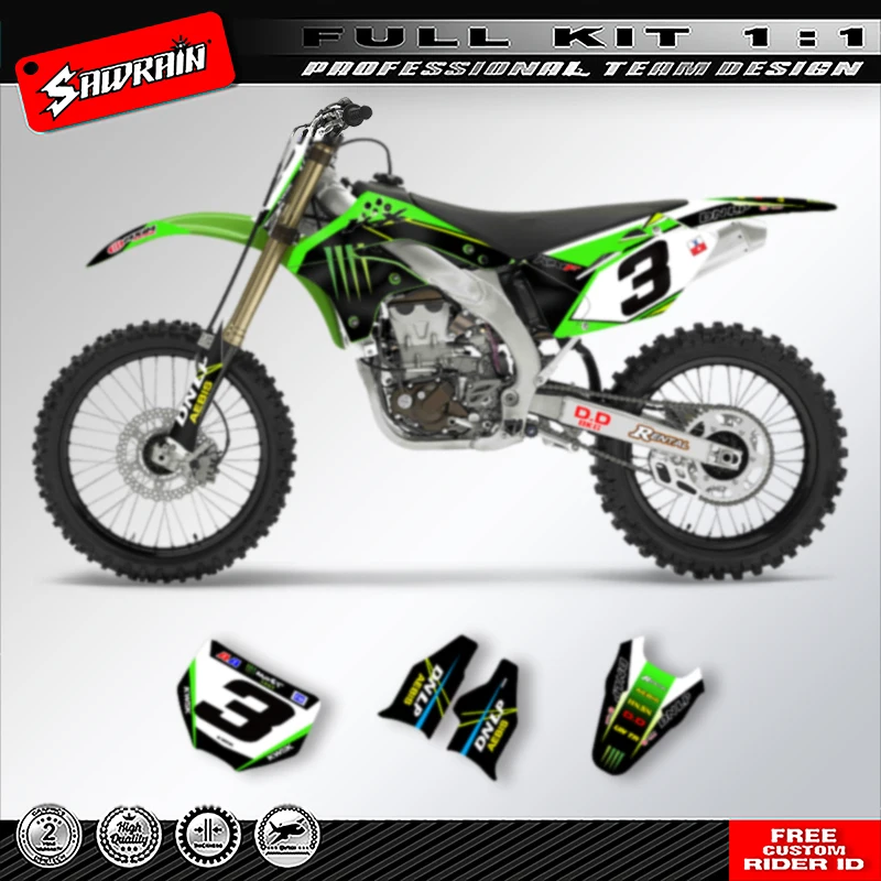 Sawrain Motorcycle Graphics Decal Stickers Kits For KAWASAKI KXF450 2006 2007 2008 007
Sawrain Motorcycle Graphics Decal Stickers Kits For KAWASAKI KXF450 2006 2007 2008 007