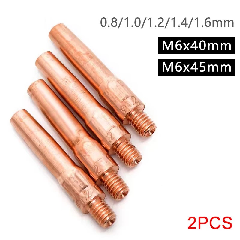 2Pcs T2 Copper M6*40/45mm MIG CO2 0.8-1.6mm Welding Contact Tip Welding Torch Gas Nozzle Welder Accessories Consumables
2Pcs T2 Copper M6*40/45mm MIG CO2 0.8-1.6mm Welding Contact Tip Welding Torch Gas Nozzle Welder Accessories Consumables