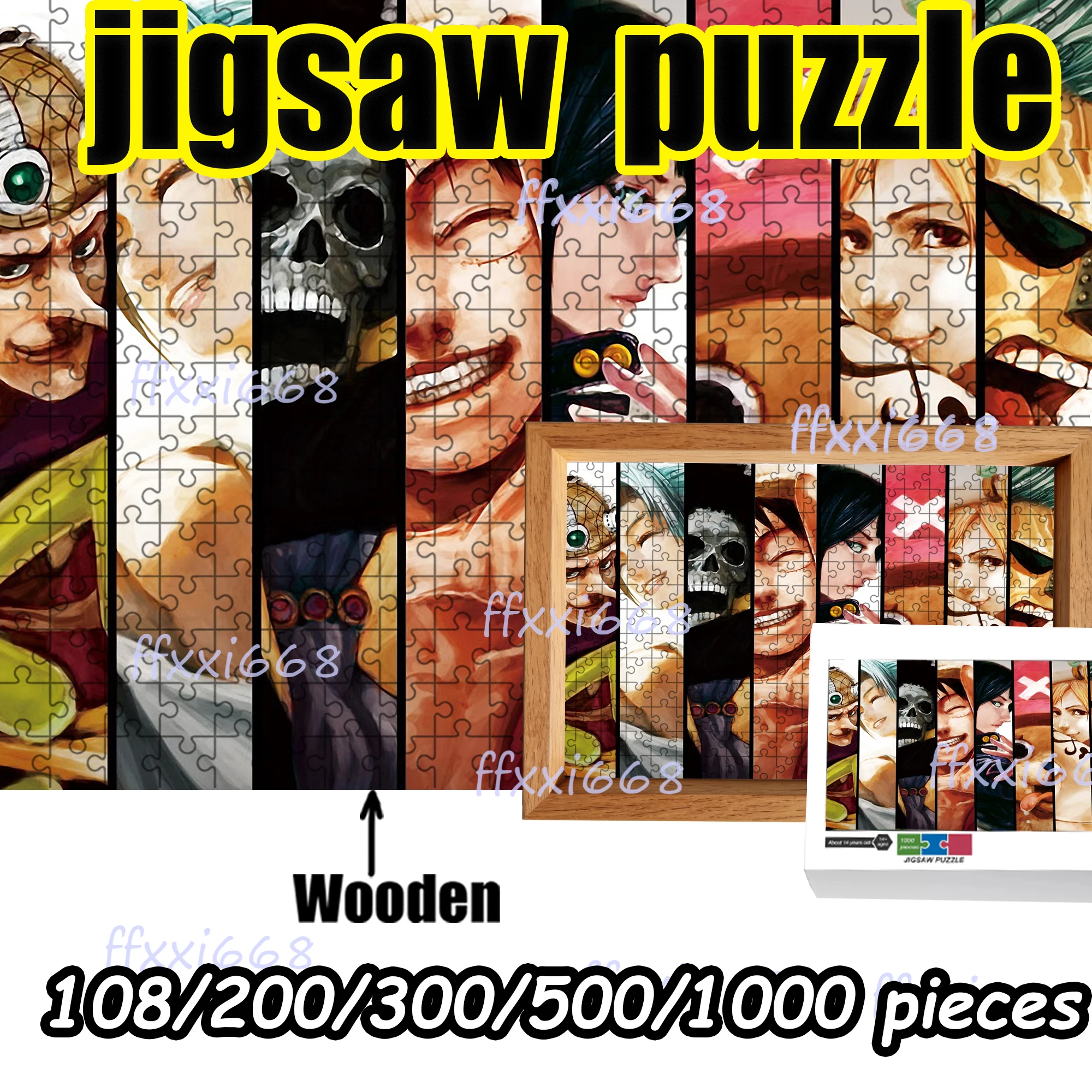 Деревянный пазл One Piece с Луффи, Зоро, Чоппером, Нами, 108/200/300/500/1000 деталей, высококачественный подарок, увлекательная игрушка
Деревянный пазл One Piece с Луффи, Зоро, Чоппером, Нами, 108/200/300/500/1000 деталей, высококачественный подарок, увлекательная игрушка