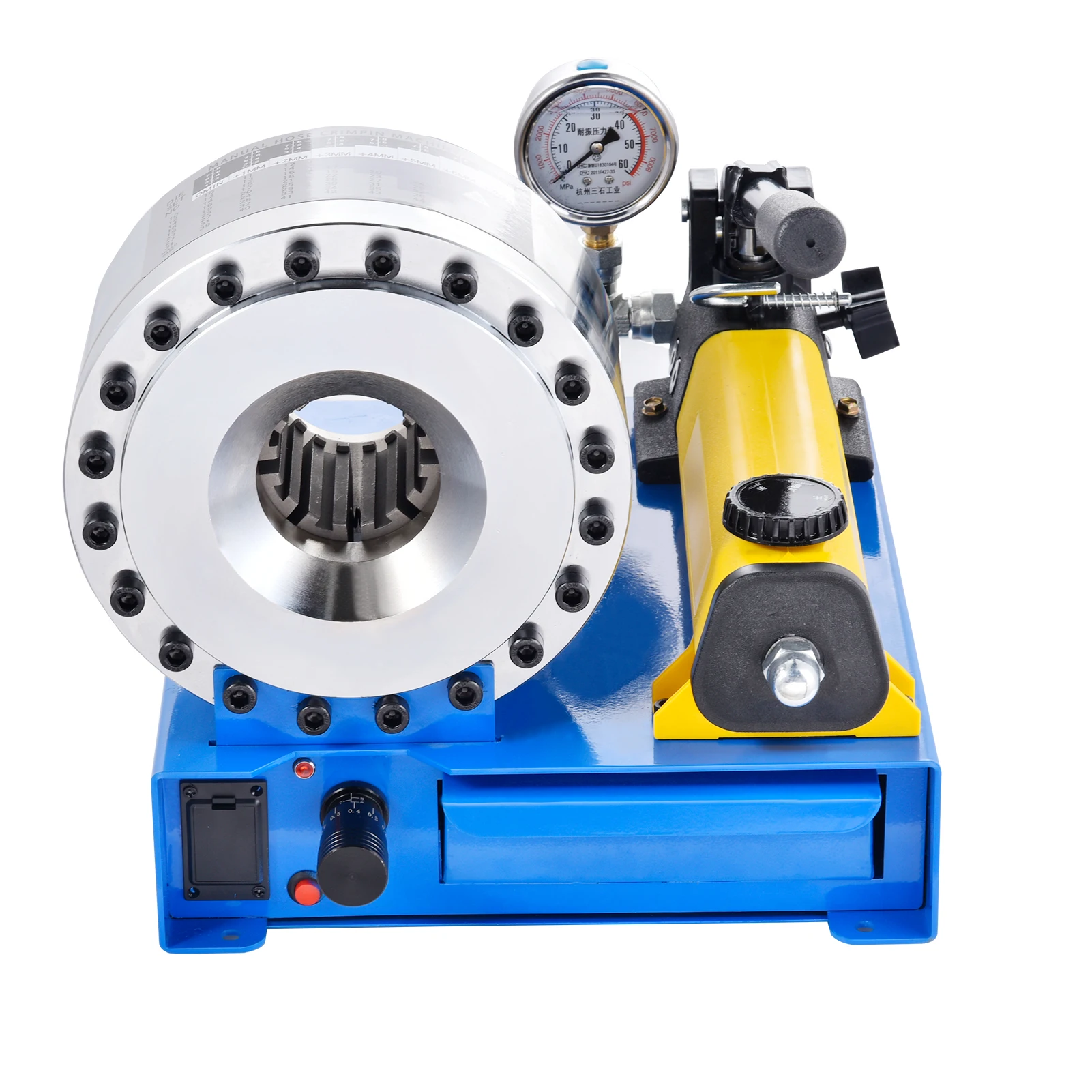 Hose Crimper with 8 Sets of Dies High Pressure Hydraulic Hose Crimping Handheld Hydraulic Hose Crimping Tool (Hose Crimper)
Hose Crimper with 8 Sets of Dies High Pressure Hydraulic Hose Crimping Handheld Hydraulic Hose Crimping Tool (Hose Crimper)