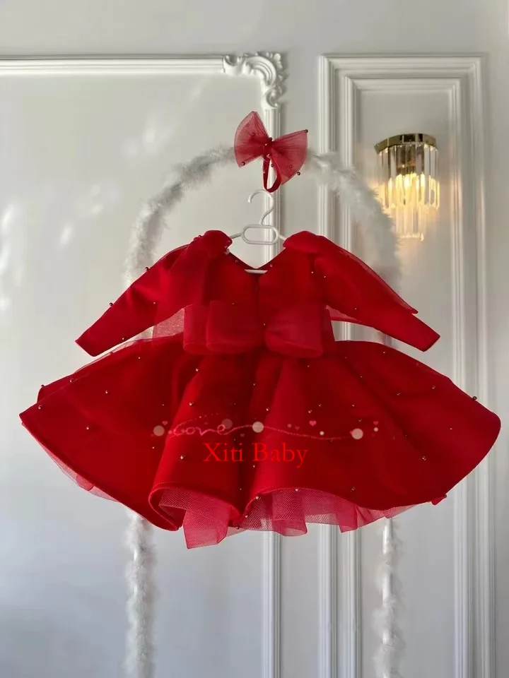 Dusty Red Birthday Princess Pearls Tulle Pageant Dress Glitter Flower Girl Dress Party Bow Formal Prom Gowns Ball Gowns
Dusty Red Birthday Princess Pearls Tulle Pageant Dress Glitter Flower Girl Dress Party Bow Formal Prom Gowns Ball Gowns