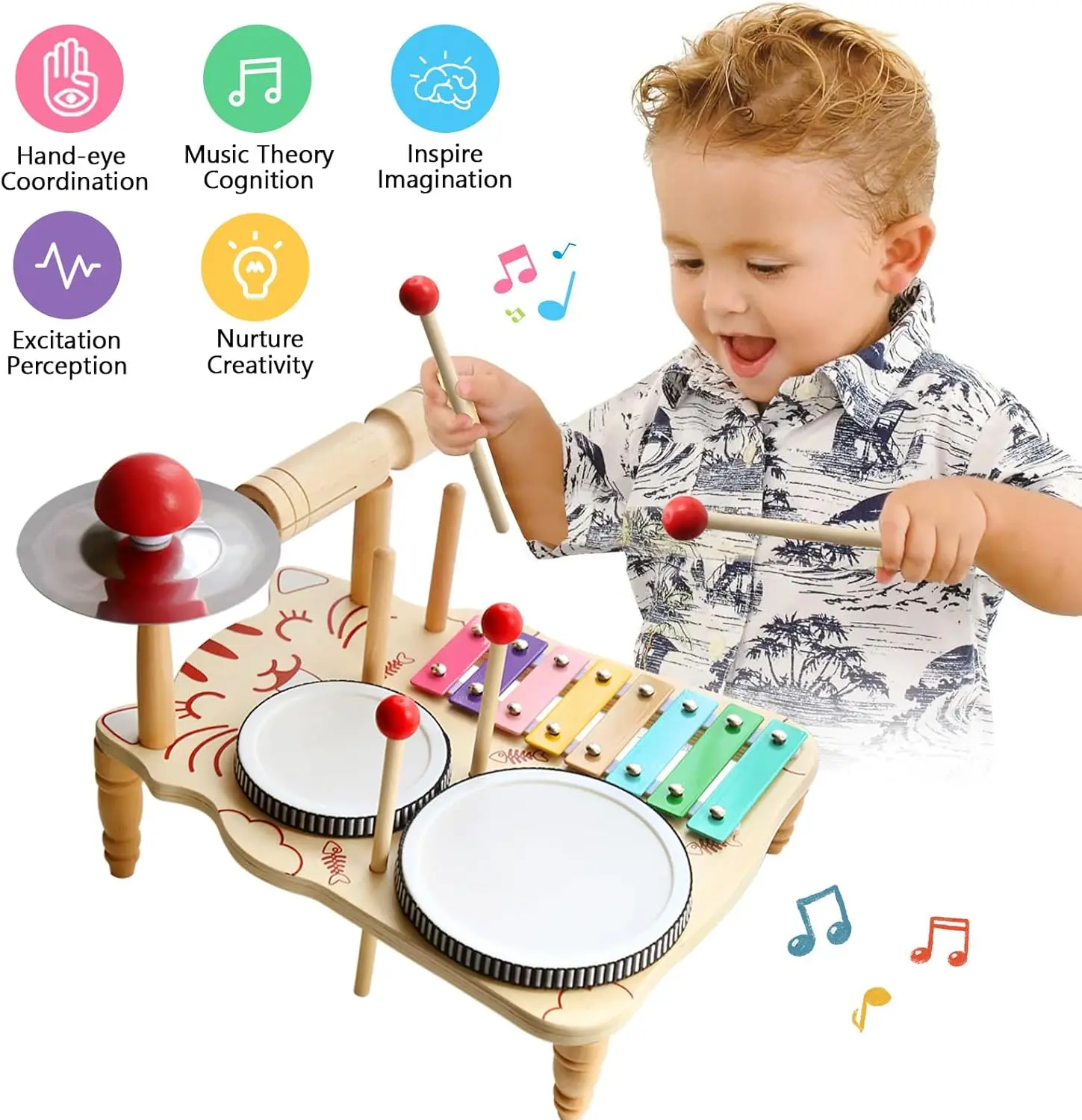 Wooden Music Toys For Babies Children's Multifunctional Music Knocking Table Early Education Kids Drum Set Music Toy Baby Gift
Wooden Music Toys For Babies Children's Multifunctional Music Knocking Table Early Education Kids Drum Set Music Toy Baby Gift
